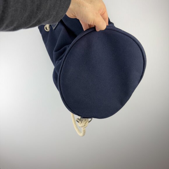 TIFFANY & CO VTG Oversize Sailor Nautical Navy Blue‎ Canvas Bucket Duffle Bag - Picture 8 of 9